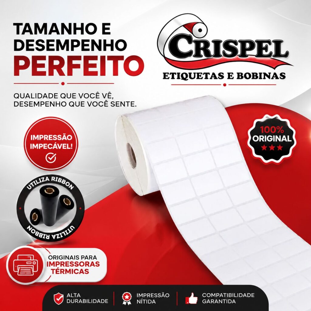 Etiqueta Termica 33x22mm 3 Colunas 35 mts